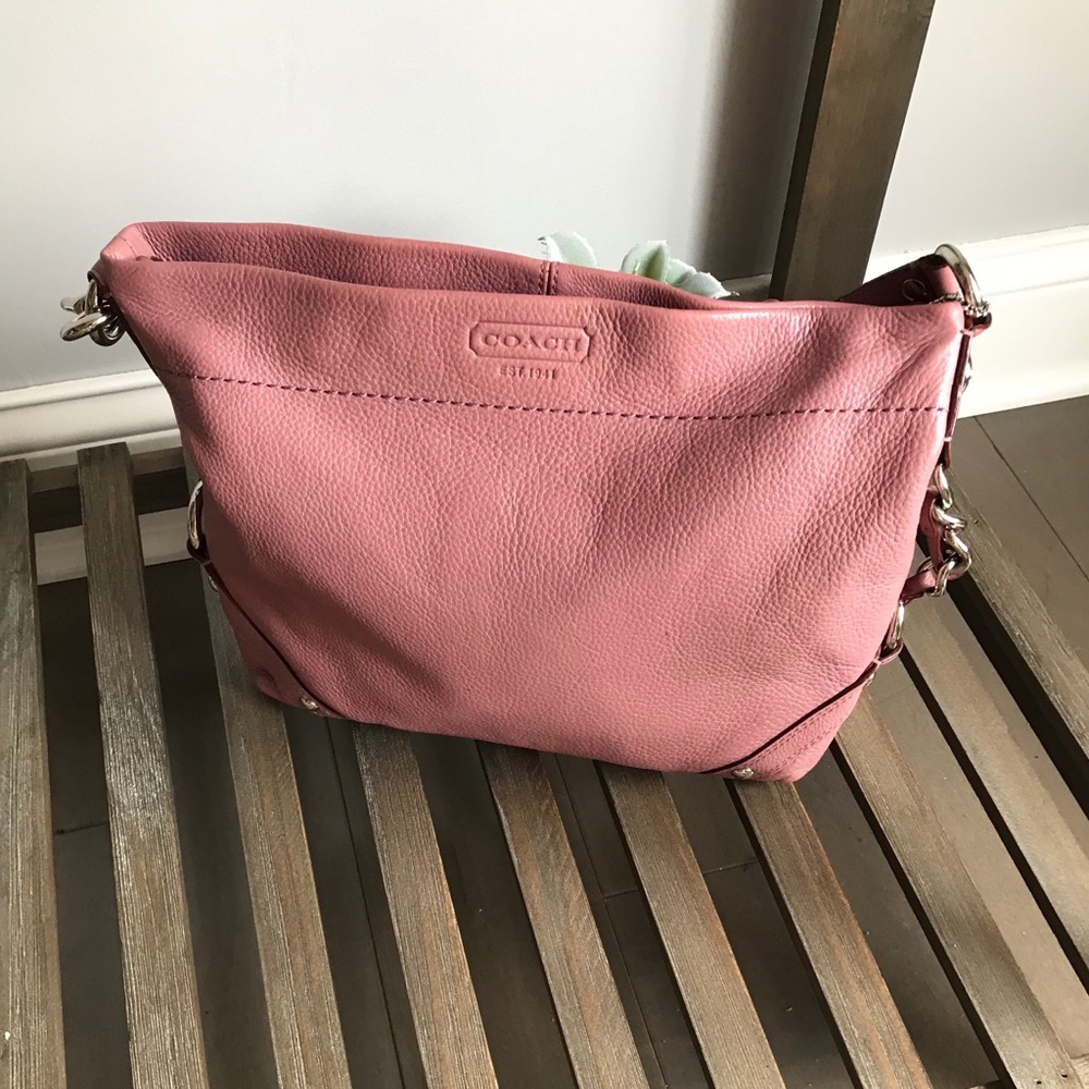 Coach Pink Pebble Leather Purse HandBag